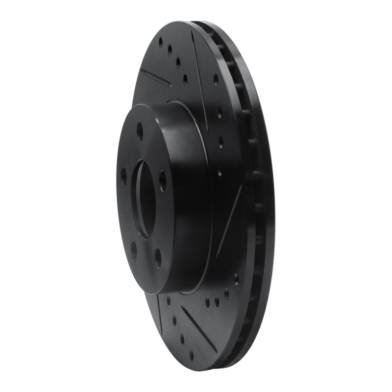 Buick Skylark Brake Rotor (1) - Front Right - R1 Concepts - Drilled & Slotted - Black - `90-`05